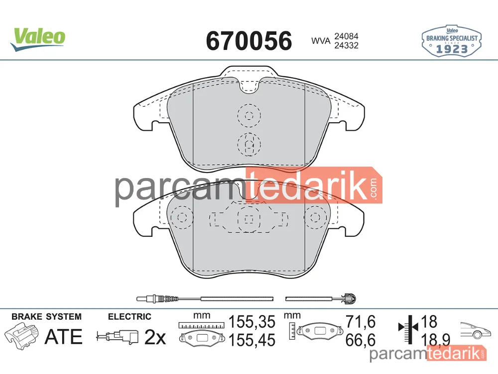 670056 | Fren Balatası — Peugeot 508 SW I, Peugeot 508 I, Citroen C5 III